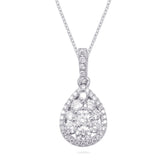14 KT Rounds Shape White Gold Diamond Pendant